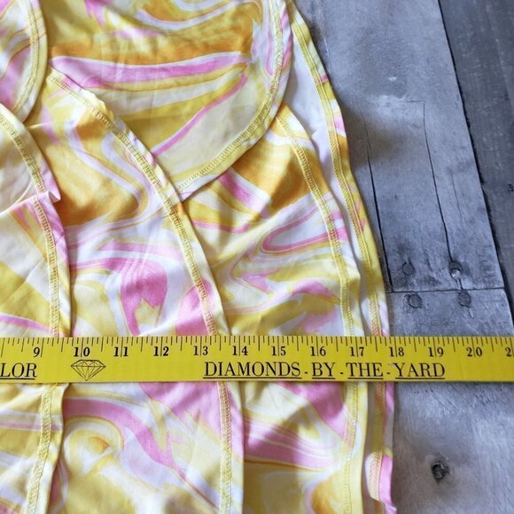 NWT - Plus Size Whirl-Print Yellow and Pink Flounce Skort – Size 2X - Picture 5 of 5